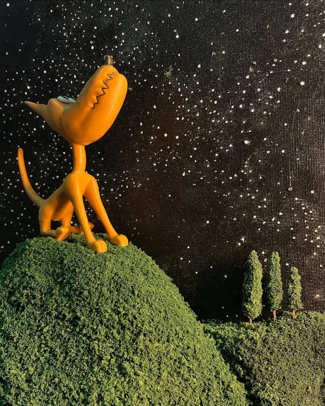 Meatball looking at the stars - Art by Phil Hayes